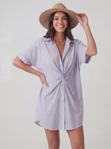 Loose Fit Button Up Above Knee Shirt Dress