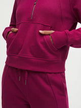 Oversized Cotton Blend Waist Hoodie with Thumbholes