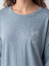 Loose Fitting Graffiti Art Print Raw Edge Top