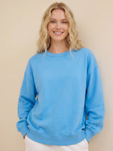 Oversize Light Blue Cotton Blend Sweatshirt