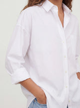 Oval Silhouette Longline Curved Hem Hip Covering Shirt