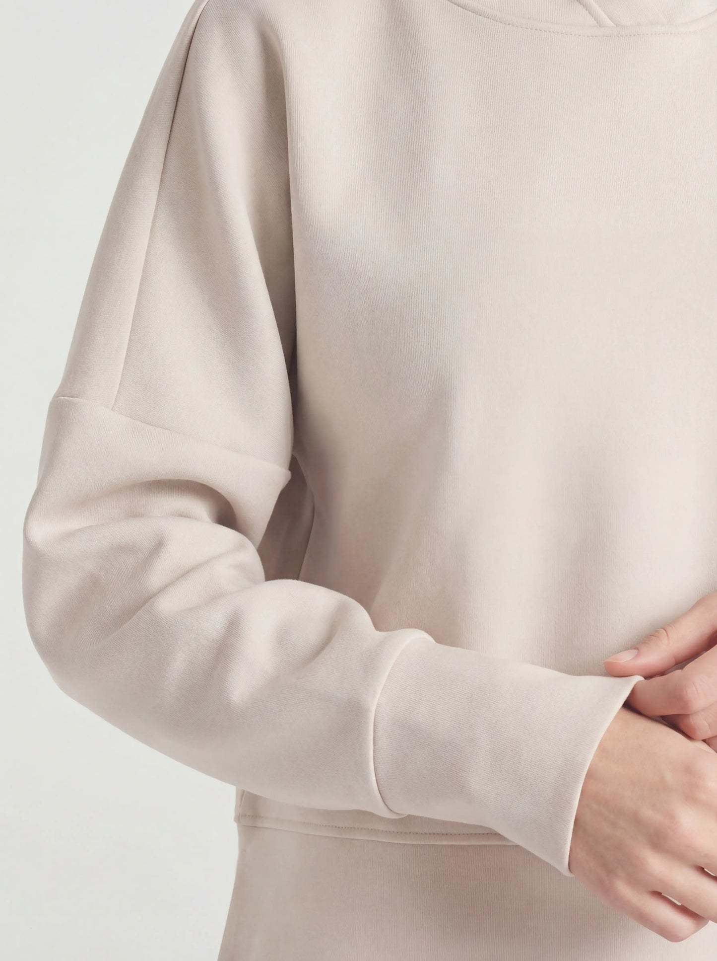 Oversized Four Way Stretch Slit Hem Performance Hoodie