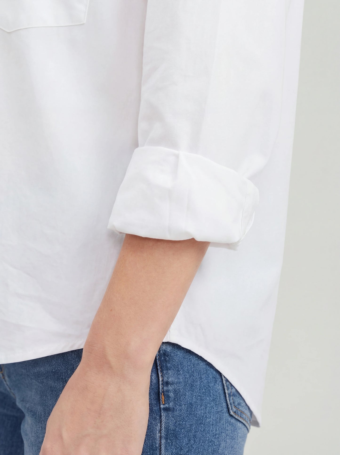 Loose Fit Tunic Length Button Up Curved Hem Shirt