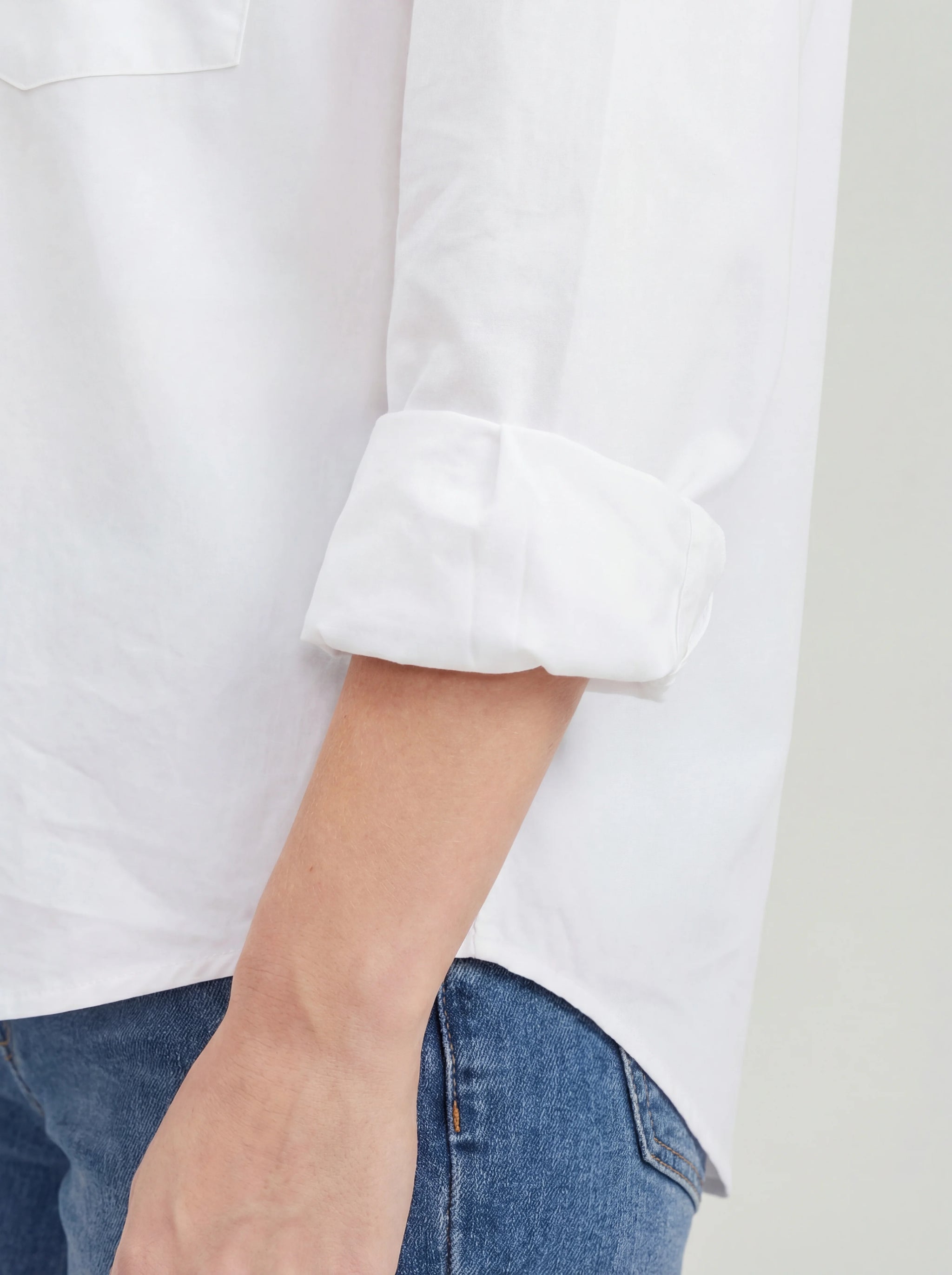 Loose Fit Tunic Length Button Up Curved Hem Shirt