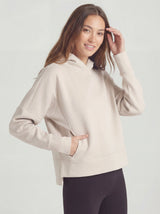 Oversized Four Way Stretch Slit Hem Performance Hoodie