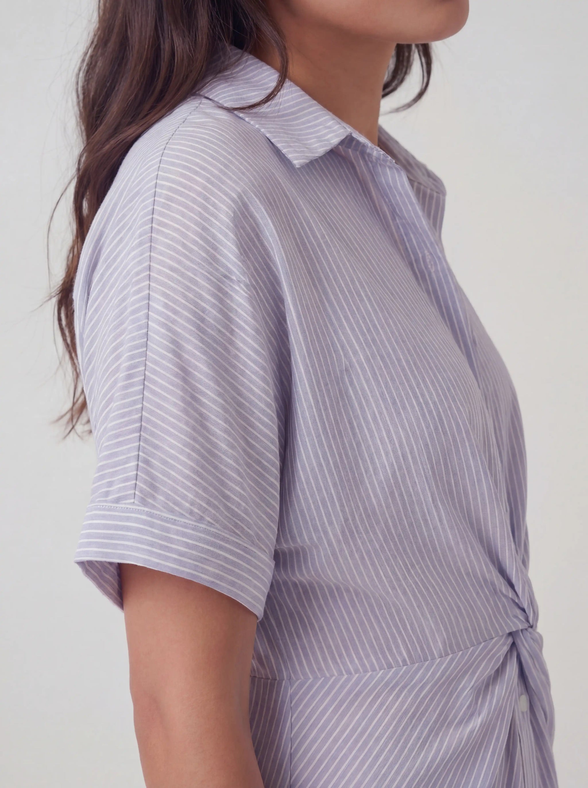 Loose Fit Button Up Above Knee Shirt Dress