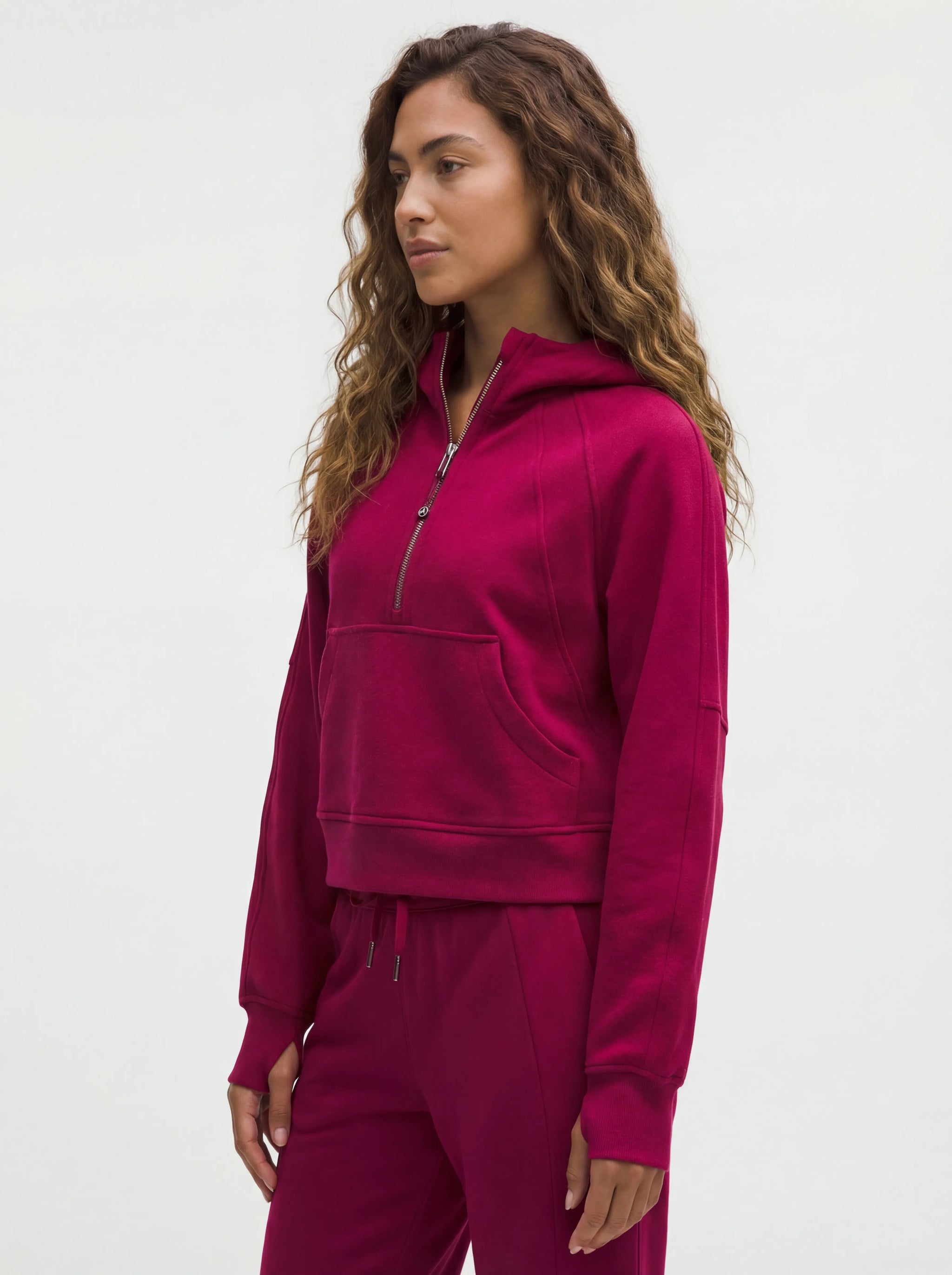 Oversized Cotton Blend Waist Hoodie with Thumbholes