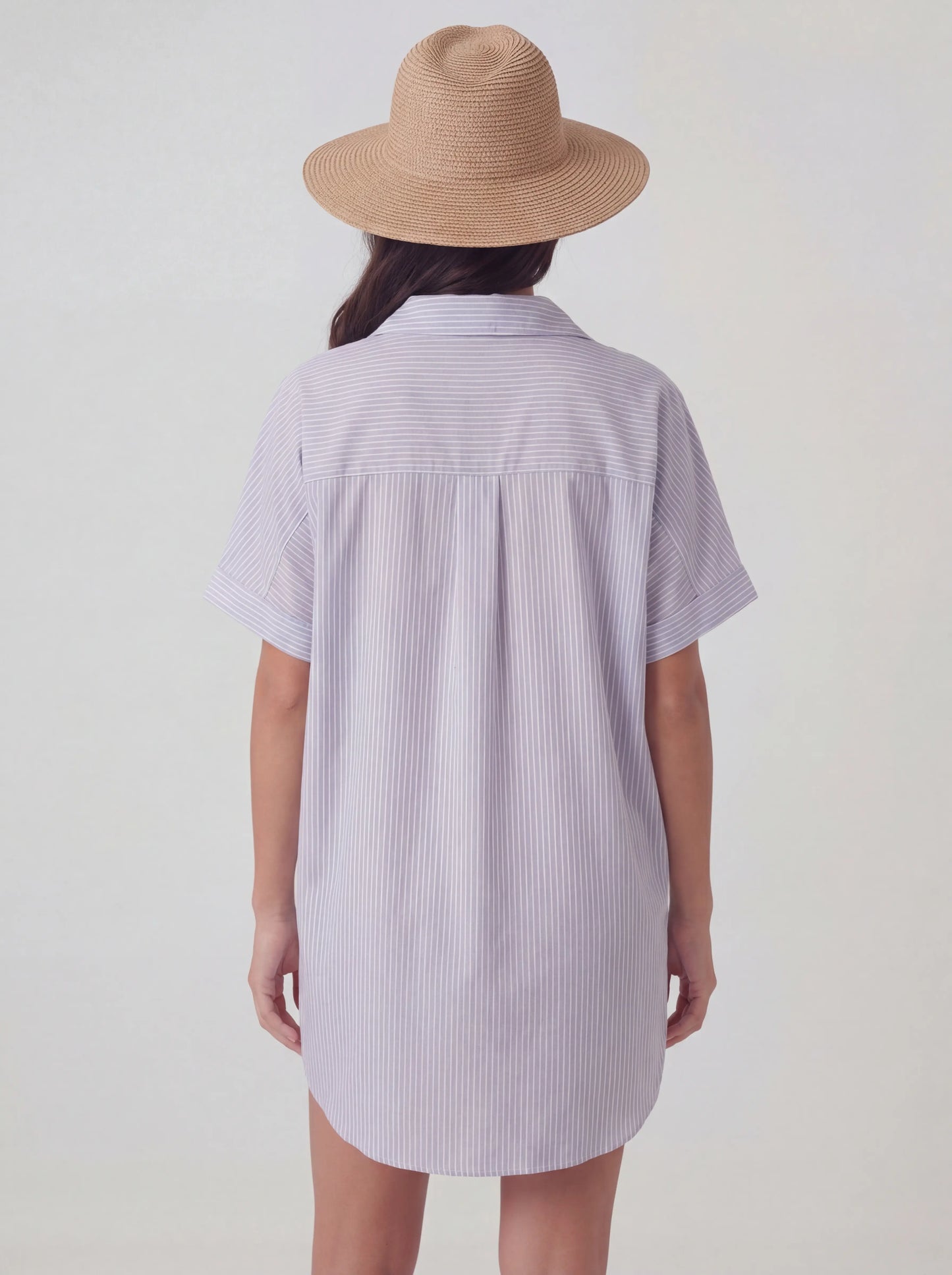 Loose Fit Button Up Above Knee Shirt Dress