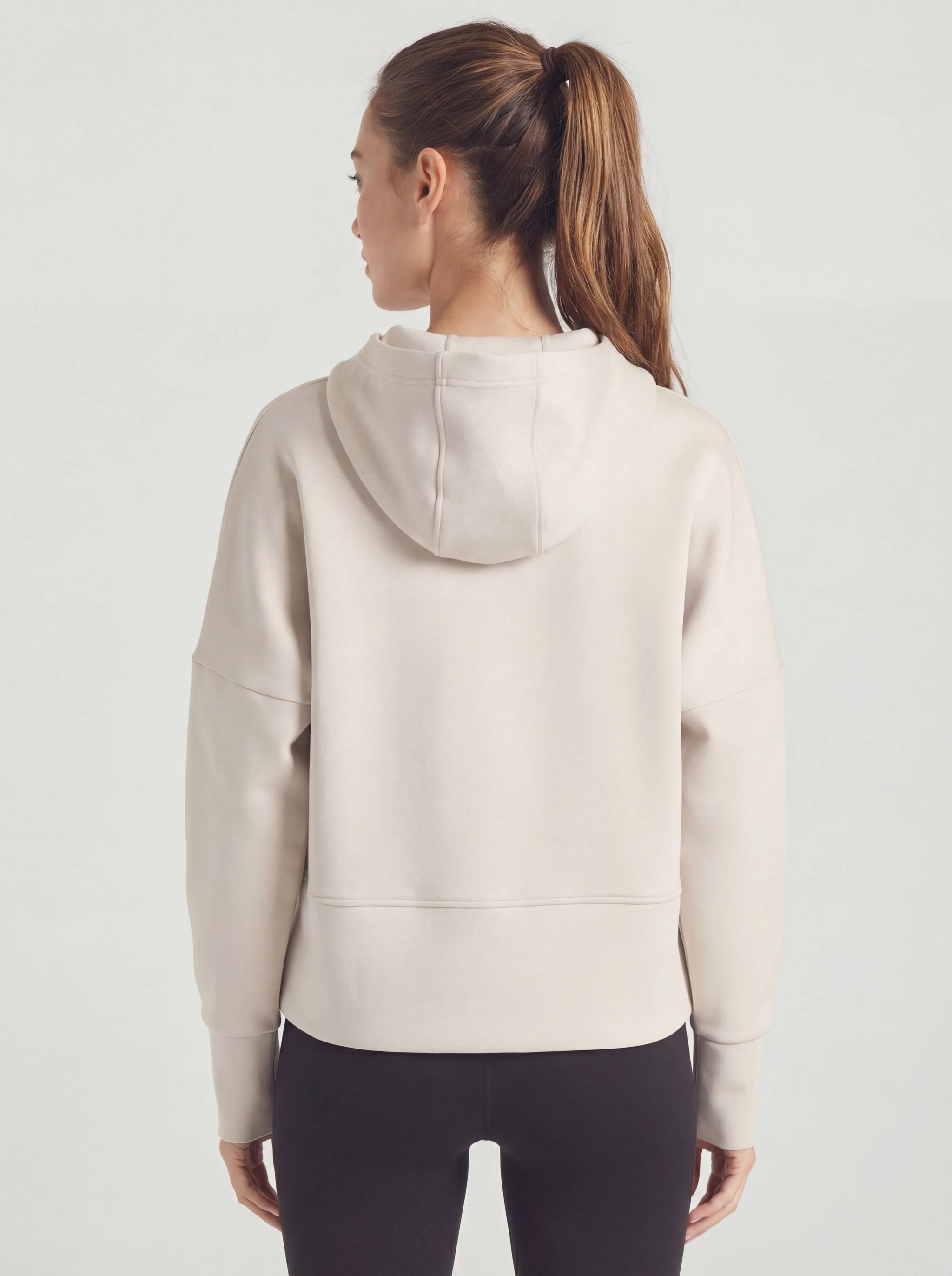 Oversized Four Way Stretch Slit Hem Performance Hoodie