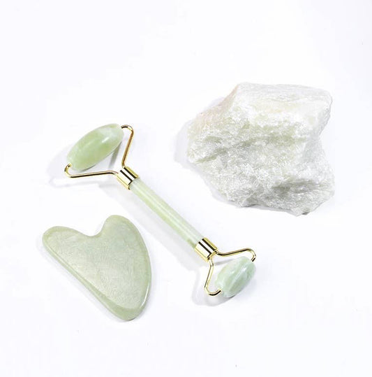 Authentic Jade Roller and Gua Sha Stone SET