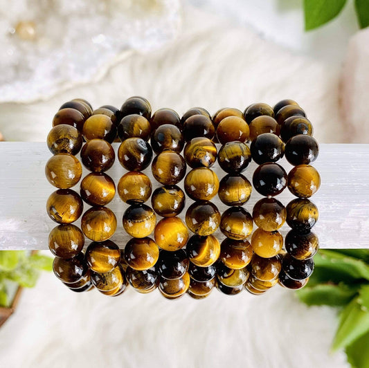 Tigers Eye Round Bead Bracelet