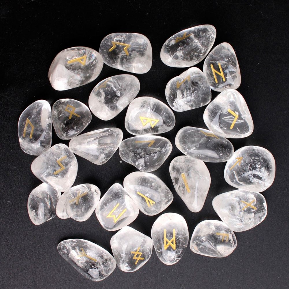 Clear Quartz Rune Set