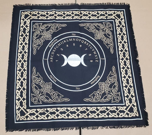 Triple Moon Spirit Board Altar Cloth 24x24"