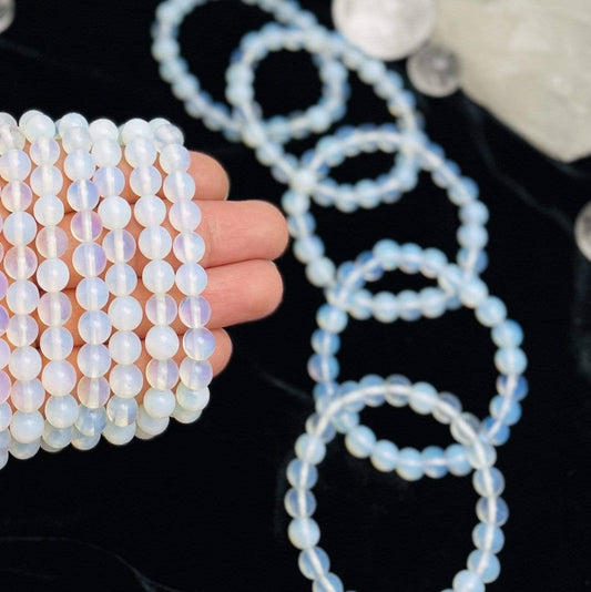 Opalite Round Bead Bracelet