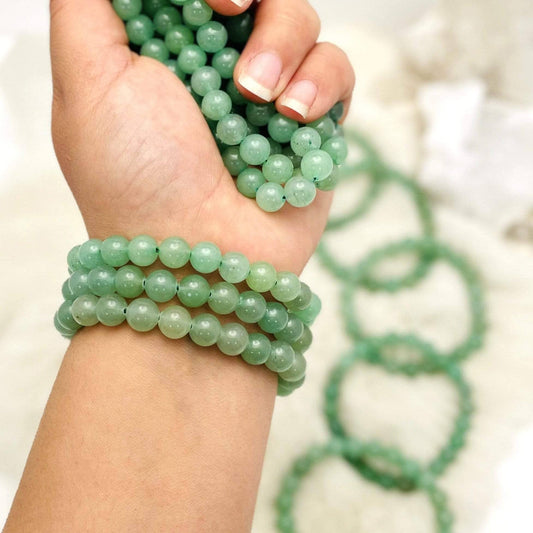 Green Aventurine Round Bead Bracelet