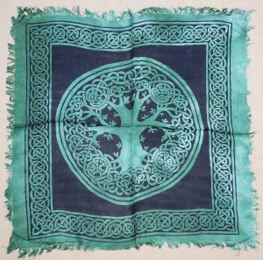 Tree of Life Altar Cloth - Green & Black