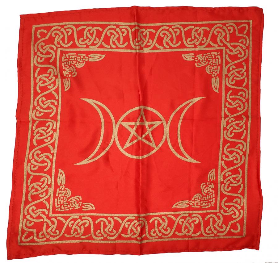 Triple Moon with Pentagram Altar Cloth