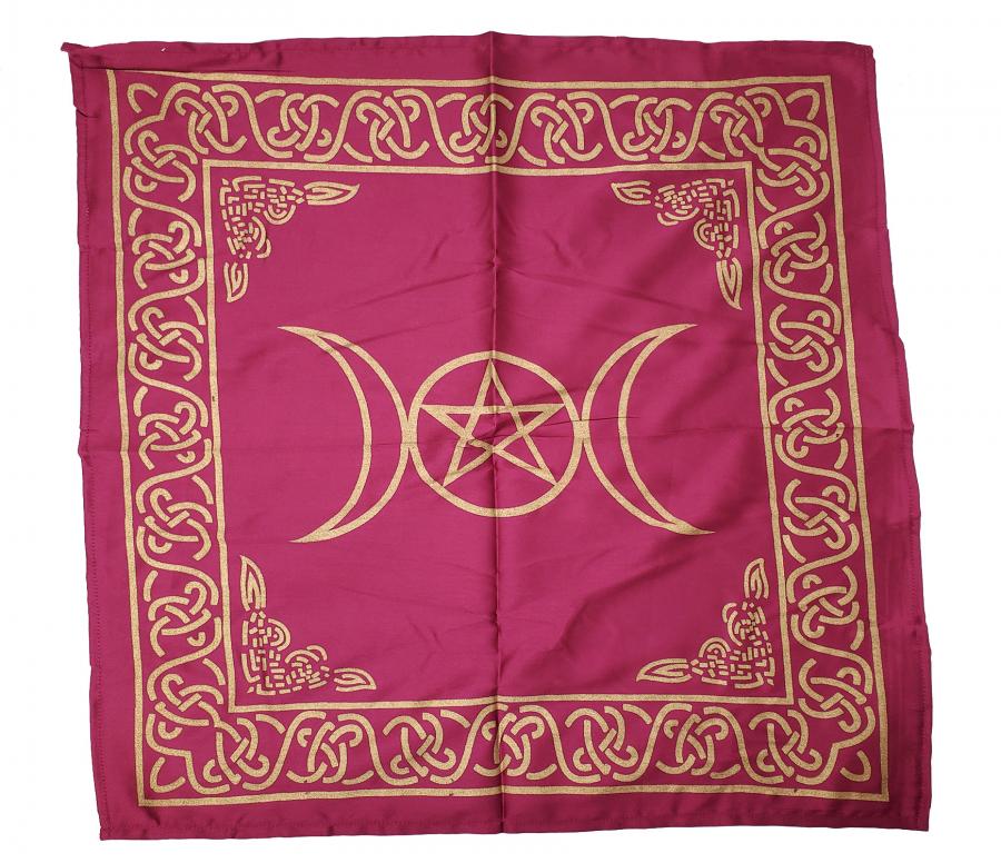 Triple Moon with Pentagram Altar Cloth